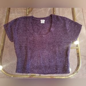 Sparkley Short Sleeve Sweater Top